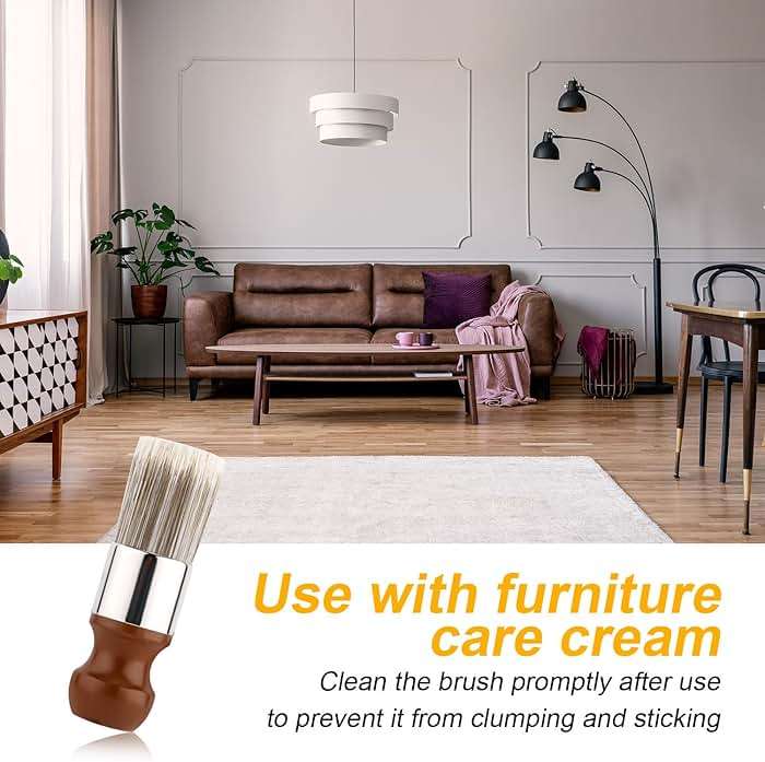 Salve Brush for Furniture, Wood Furniture Brush with Comfortable Handle Durable Salve Wax Brushing Tool for Leather for Furniture Home Leather - Image 4