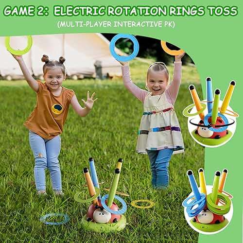 Pobaiyi 5 in 1 Musical Jump Toys, Toss Ring Game Stomping Launch Rocket Launcher for Kids, Obstacle Avoidance & Jump Squating Toy Games Remote Control Outdoor & Indoor Toys for Ages 4-8 8-13 - Image 5