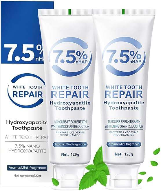 Ayzololo 2 PCS Hydroxyapatite Toothpastes for Enamel Protection and Tooth Strengthening,Fresh Mint Flavor,Daily Use for Oral Care - Image 1