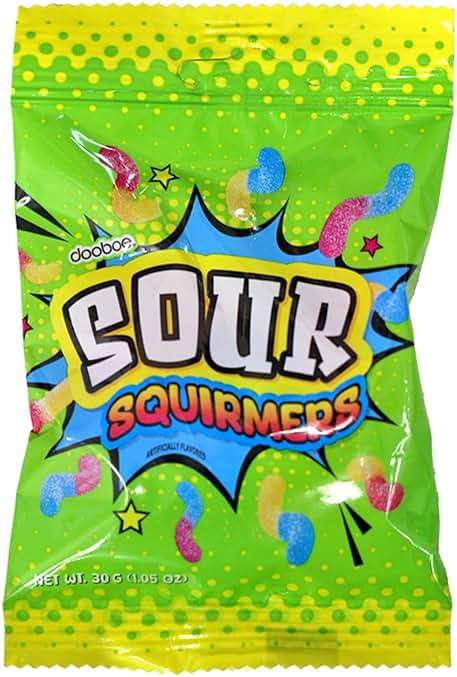 Dooboe Full Size Sour Gummy Worms Bulk Pack - 40 Packs (30 Gram Peg Bags) - Sour Squirmers Individually Wrapped for Kids and Adults, Parties, School, Pinata - Image 4