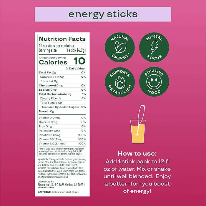 Bloom Nutrition Energy Drink Powder Packets, Sugar Free Energy Drink Mix with L-Theanine, B Vitamins & Natural Caffeine, On the Go Powder Sticks for Natural Energy, 10 Calories (10 Pouches (Pack of 1), Cherry Lime) - Image 2