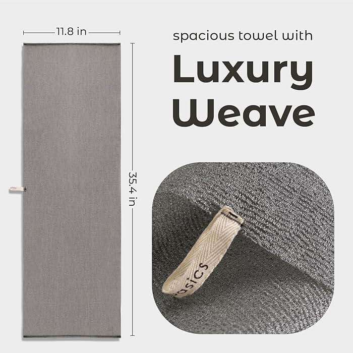 MainBasics Extra Exfoliating Shower Towel - Japanese Nylon Bath Towel and Body Washcloth, Quick-Dry, Durable (Set of 3, Earthy Love) - Image 3