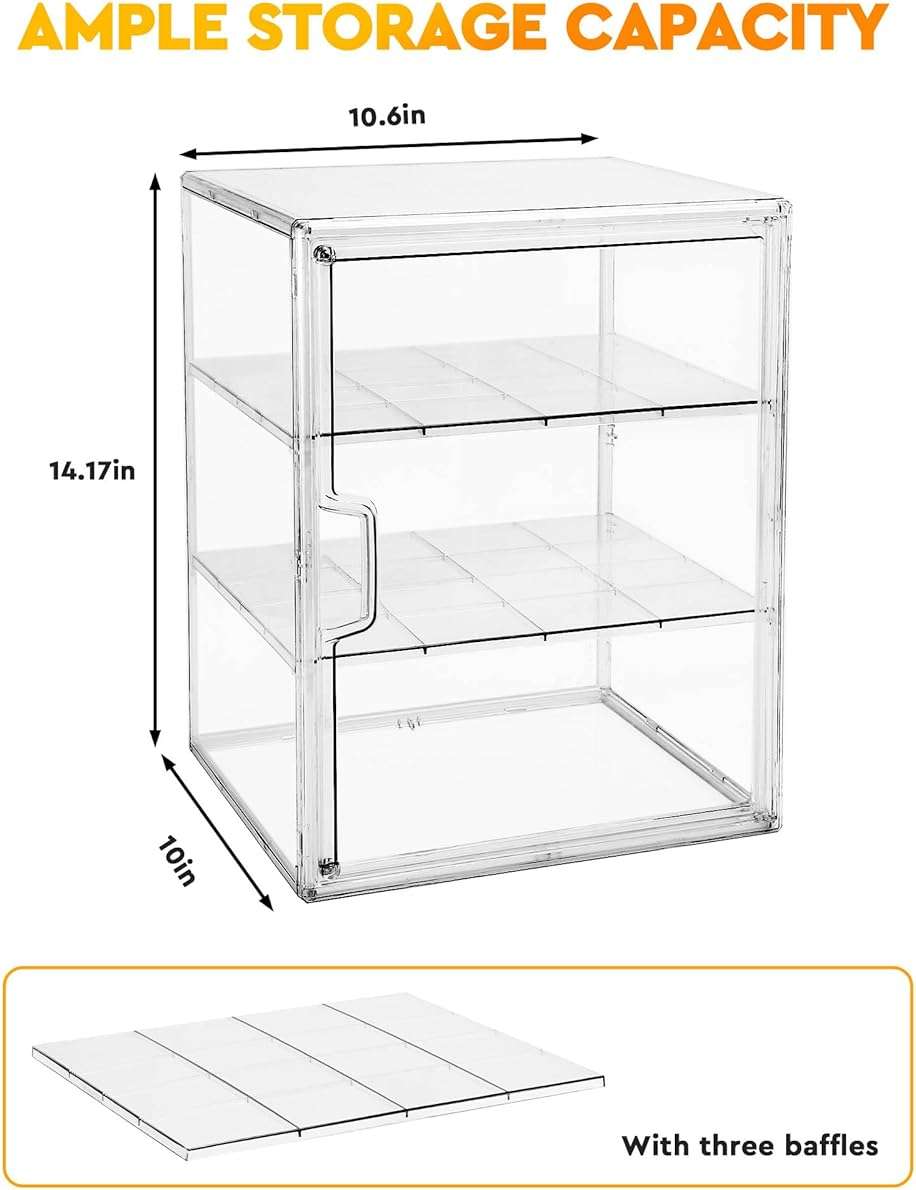 MEI NIAN Pastry Display Case,Bread Box for Kitchen Countertop,4-Layer Adjustable BreadBox, Large Capacity Bread Box for Home-baked Breads,Muffins,Bagel Storage Container, Bread Holder 1-Pack - Image 3