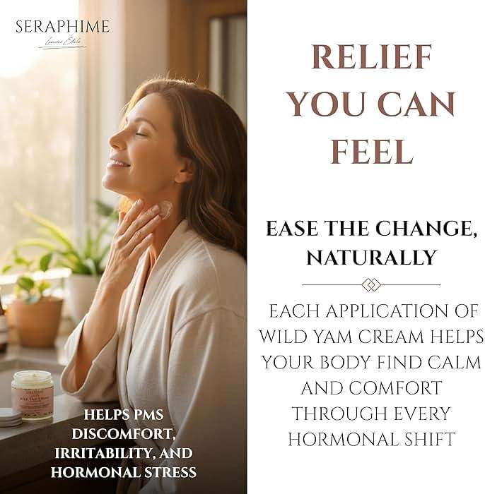 Seraphime Wild Yam Cream for Hormone Balance - Gift for Mom - Menopause and PMS Support for Women - Wild Yam Balancing Cream - Hot Flashes, Night Sweats, Mood Swings, Low Energy - Lavender 4oz - Image 4