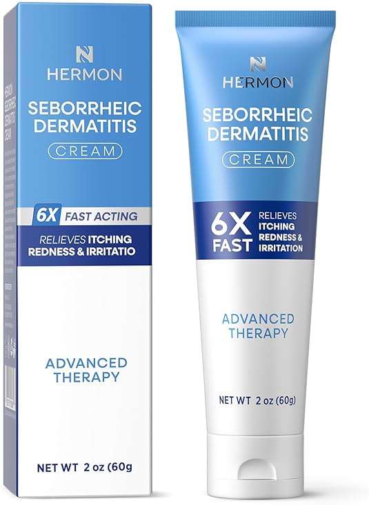 Hermon Seborrheic Dermatitis Scalp Treatment Cream: Soothing Itching Redness Scaling of Seborrheic Dermatitis - Fast-Acting Anti-Itch Ointment for Scalp Face Chest and Body for Men and Women 1 Pack - Image 1