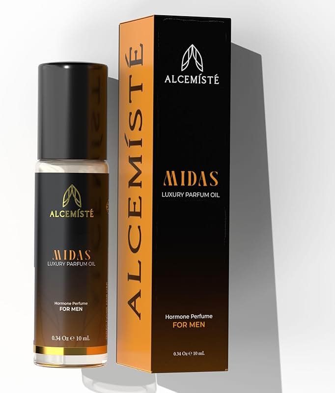 Concentrated Pheromone Cologne For Men (0.34 oz) - Oil Based Perfume For Men With Pheromones - Rollerball Men's Cologne - Travel Size, All-Day, Long-Lasting Formula - Amber, Wood and Musk Scent - Product Image