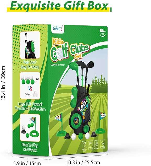 Liberry Toddler Golf Set for Ages 2 3 4 Boys Girls, Upgraded Kids Golf Cart with Shoulder Strap Design, Outdoor Indoor Sports Toys Birthday Gifts, Black - Image 9