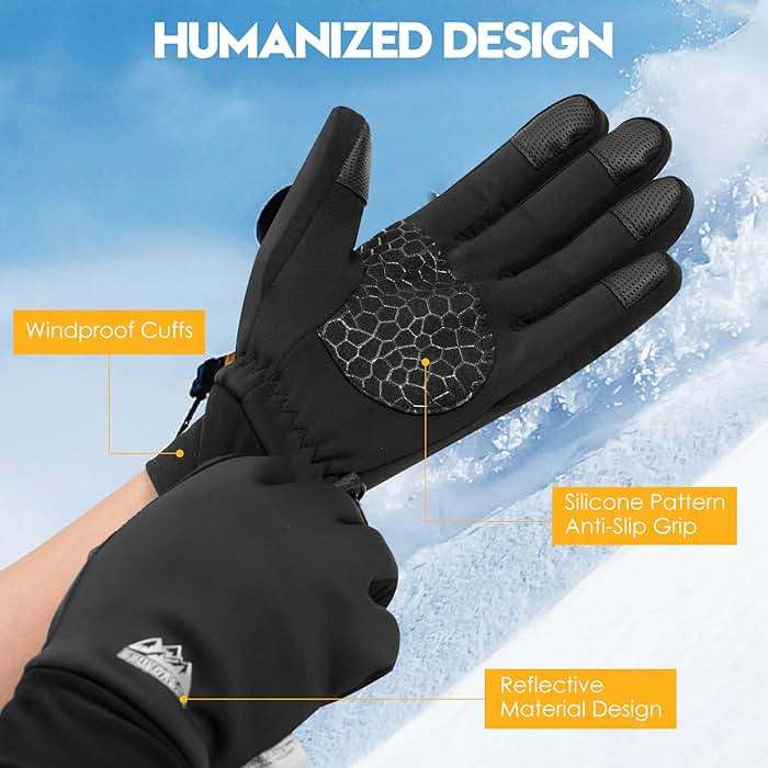 Bruvoalon Winter Gloves for Women & Men, 3M Thermal Insulation, Lycra Fabric, Touchscreen, Anti-Slip - Image 4