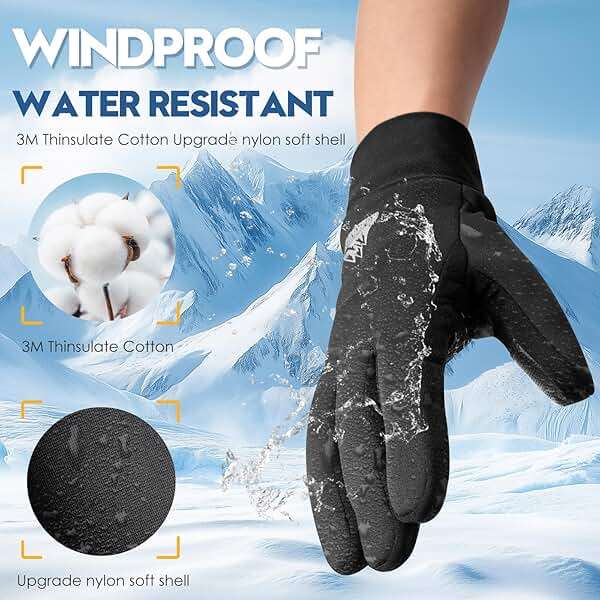 Bruvoalon Winter Gloves for Women & Men, 3M Thermal Insulation, Lycra Fabric, Touchscreen, Anti-Slip - Image 9
