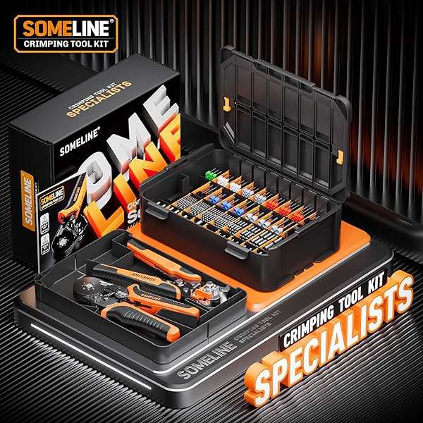 SOMELINE Ferrule Crimping Tool Kit, 36 Sizes Ferrules, AWG 24-8 Ferrule Crimper, with Square Crimping Pliers and Automatic Wire Stripper, Ferrule Terminal Assortment Kit (Stackable Tool Box) - Image 6