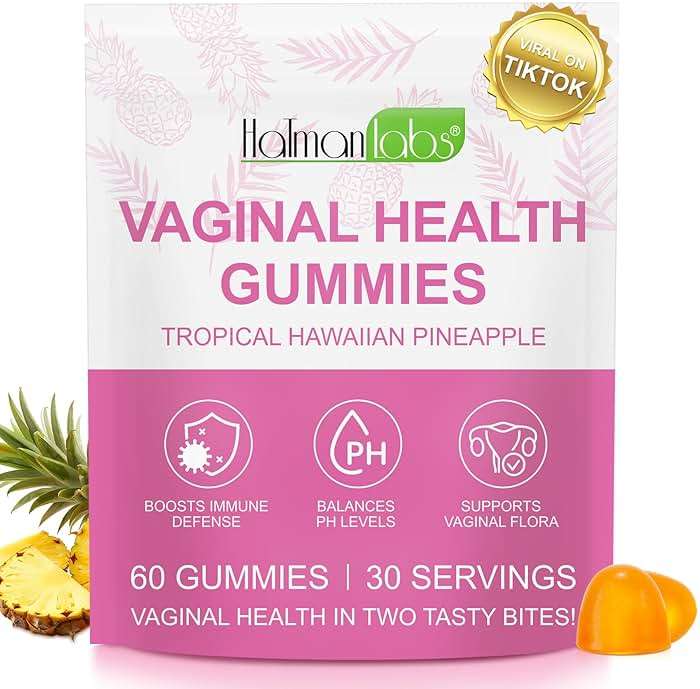 MXCZBSM Vaginal Probiotics Gummies for Women, PH Balance for Women, Hawaiian Pineapple Gummies for PH Health, Improve Immune, Women's Vaginal Health Supplement, 60 Gummies - Image 1