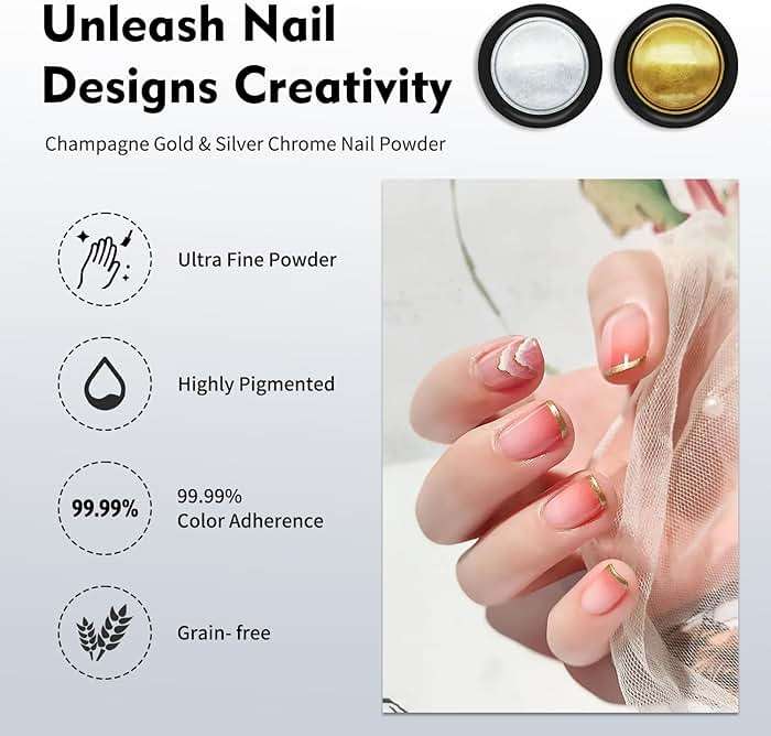 4-in-1 Rhinestone Nail Glue Gel and Chrome Powder Kit, 30g Super Strong Adhesive for Nail Art Crystals, Charms, Gems, Beads, Sequins – Long-Lasting 3D Nail Art Gel Glue for Acrylic & Gel Nails - Image 6