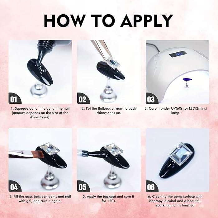 4-in-1 Rhinestone Nail Glue Gel and Chrome Powder Kit, 30g Super Strong Adhesive for Nail Art Crystals, Charms, Gems, Beads, Sequins – Long-Lasting 3D Nail Art Gel Glue for Acrylic & Gel Nails - Image 9
