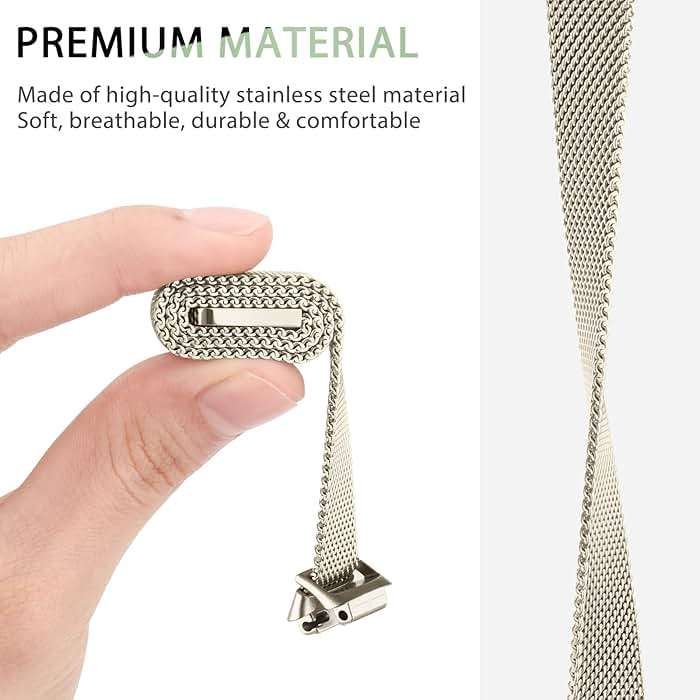 Vanjua for Fitbit Inspire 2 / Inspire 3 / Inspire/Inspire HR Bands Women Men, Stainless Steel Metal Mesh Loop Adjustable Magnetic Wristband Replacement Strap for Fitbit Inspire 2 Fitness Tracker - Image 5