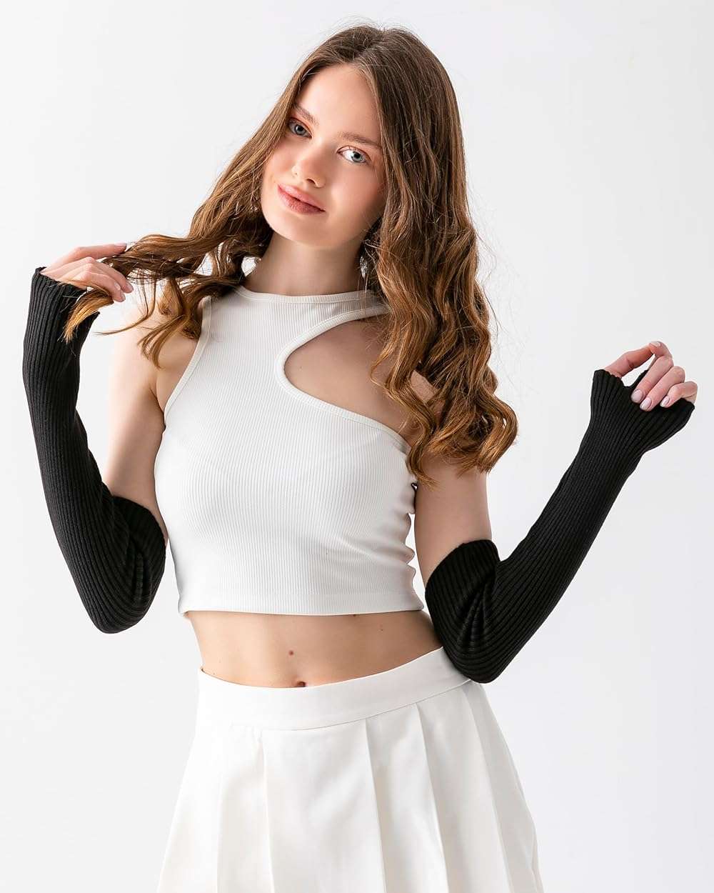 Causa Forcia Thick Cozy Knitted Arm Warmers for Women Made in Turkey - Image 2