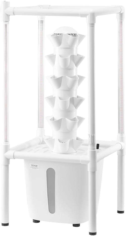 VEVOR Hydroponic Growing System with Grow Light, 30 Pods Vertical 6 Tiers Hydroponic Tower, Home Hydronic Garden with Water Pump, Plants Germination Kit for Indoor Herbs, Fruits and Vegetables - Image 1