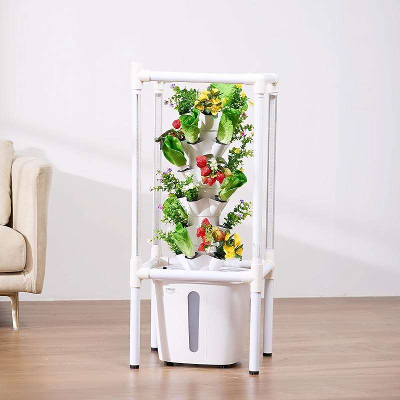 VEVOR Hydroponic Growing System with Grow Light, 30 Pods Vertical 6 Tiers Hydroponic Tower, Home Hydronic Garden with Water Pump, Plants Germination Kit for Indoor Herbs, Fruits and Vegetables - Image 2