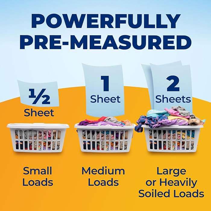 ARM & HAMMER Power Sheets Laundry Detergent, Fresh Breeze Scent, Dissolves in All Wash Temps, Lightweight and Travel-Ready, 60ct, Up to 120 Small Loads - Image 9