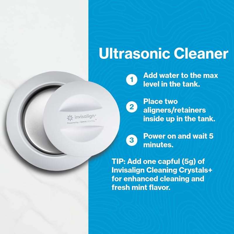Invisalign Ultrasonic Cleaner | Powered by Zima Dental | Aligner and Retainer Cleaner | Arctic White - Image 3