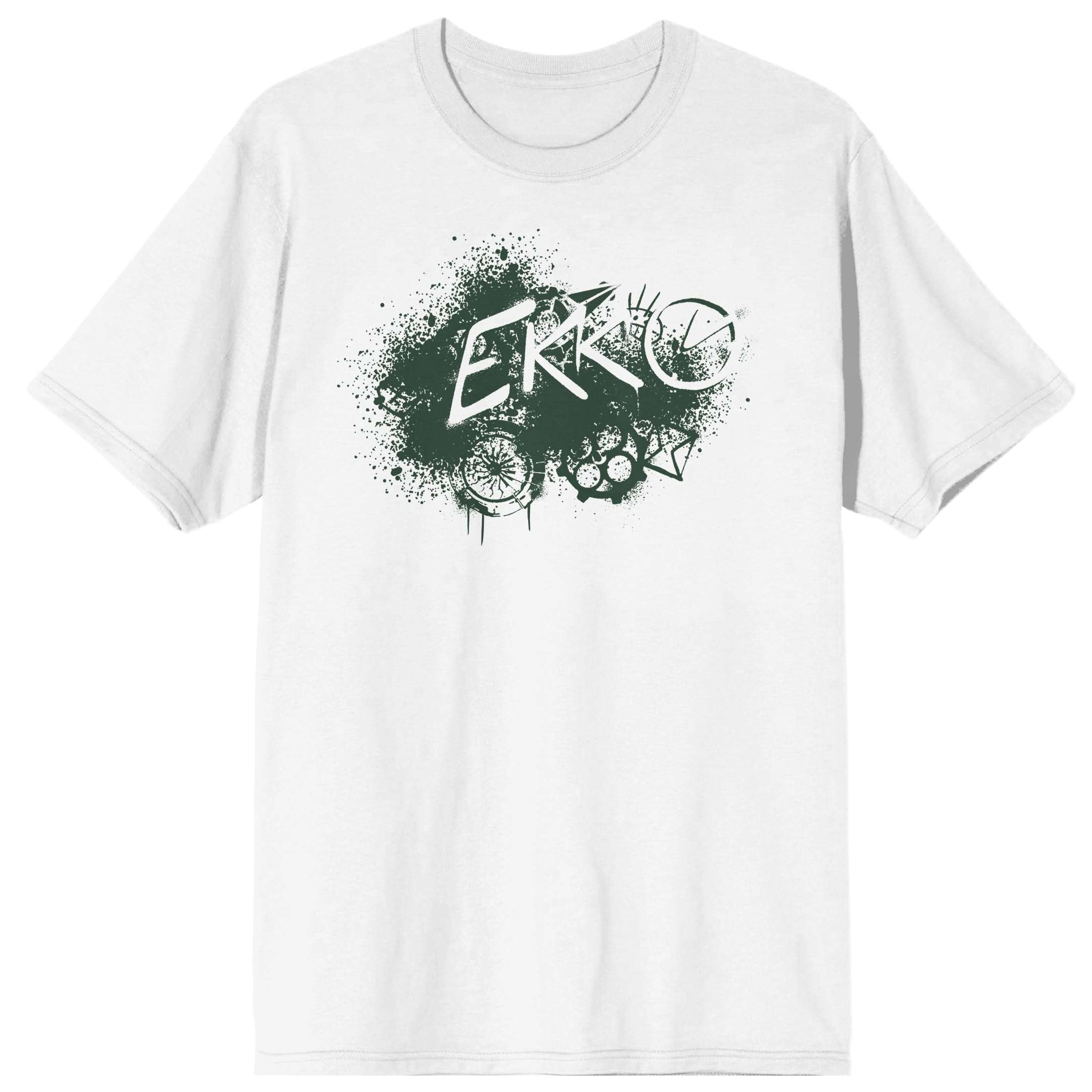 Arcane Ekko Green Splash Effect Adult White Crew Neck Short Sleeve T-Shirt - Image 1