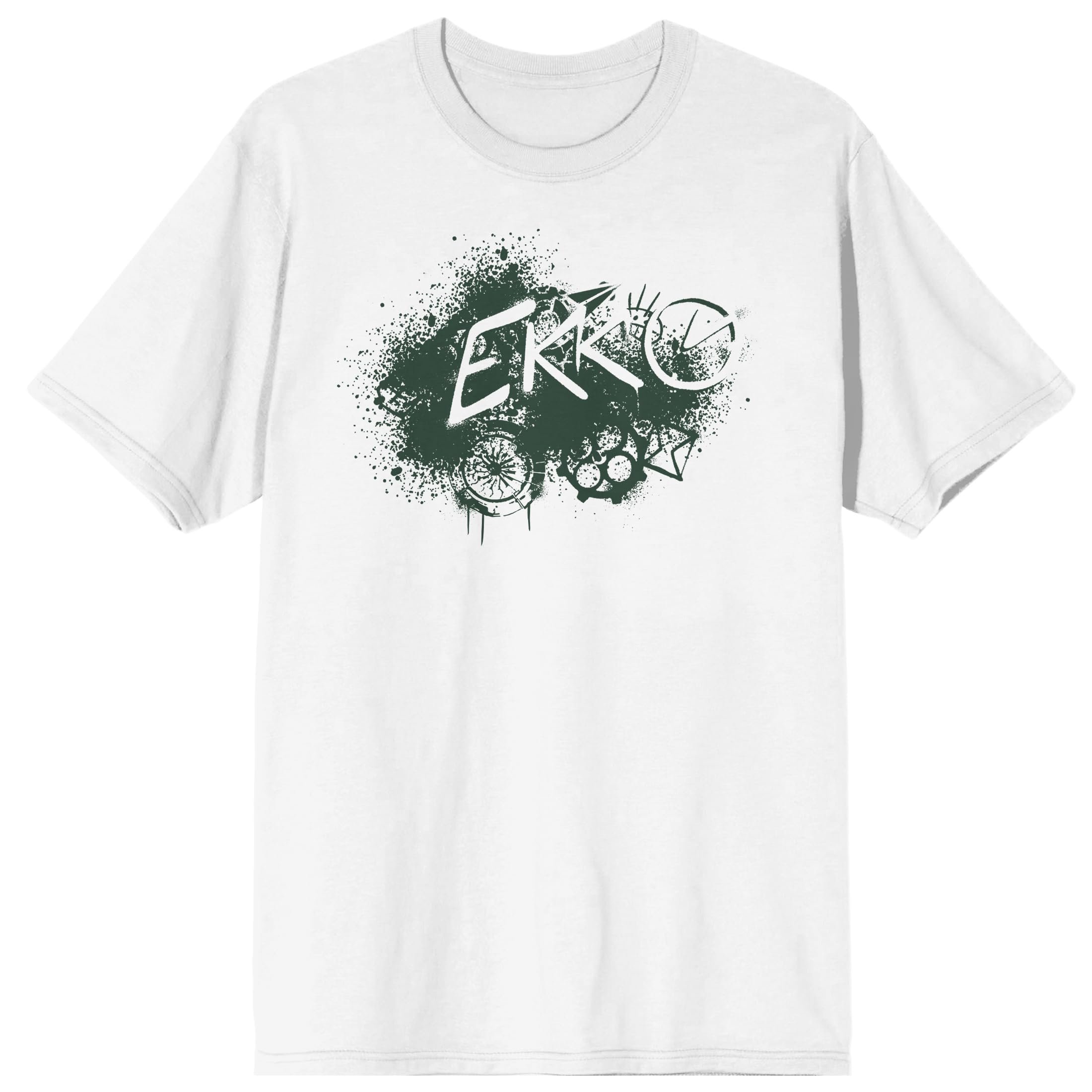Arcane Ekko Green Splash Effect Adult White Crew Neck Short Sleeve T-Shirt - Product Image