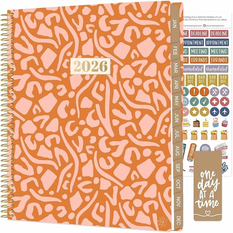 bloom daily planners 2026 Planner (January to December) - 8.5” x 11” Weekly & Monthly Dated Agenda Organizer Book with Stickers & Tabs - Flexible Soft Cover - Moments of Grace - Product Image