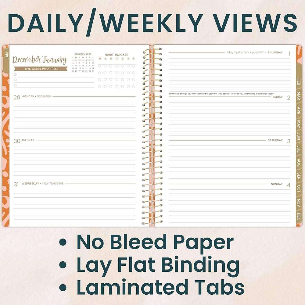 bloom daily planners 2026 Planner (January to December) - 8.5” x 11” Weekly & Monthly Dated Agenda Organizer Book with Stickers & Tabs - Flexible Soft Cover - Moments of Grace - Image 2