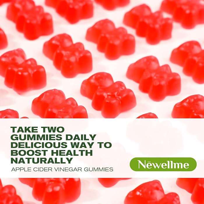 NEWELLME Sugar-Free Apple Cider Vinegar Gummies 1000mg ACV with The Mother + Vitamin B12 for Gut Health, Bloating Relief & Metabolism, Vegan Keto Gluten-Free, 120 Counts (Pack of 2) - Image 6