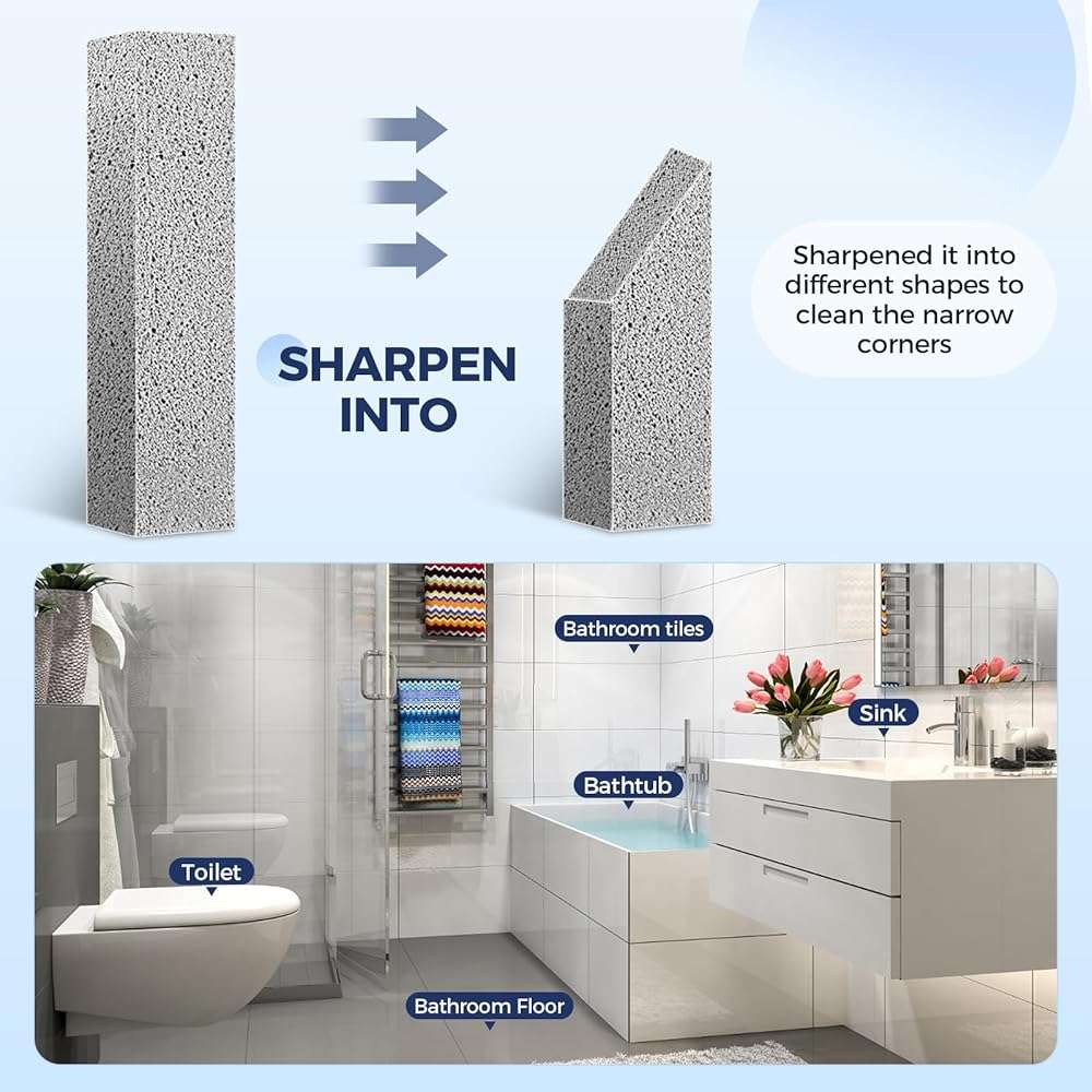 21 Pack Pumice Stone for Toilet Bowl Cleaning, Powerfully Cleans Hard Water Rings, Suitable for Cleaning Toilet, Bathtubs, Pool, Sinks and Grill - Image 3