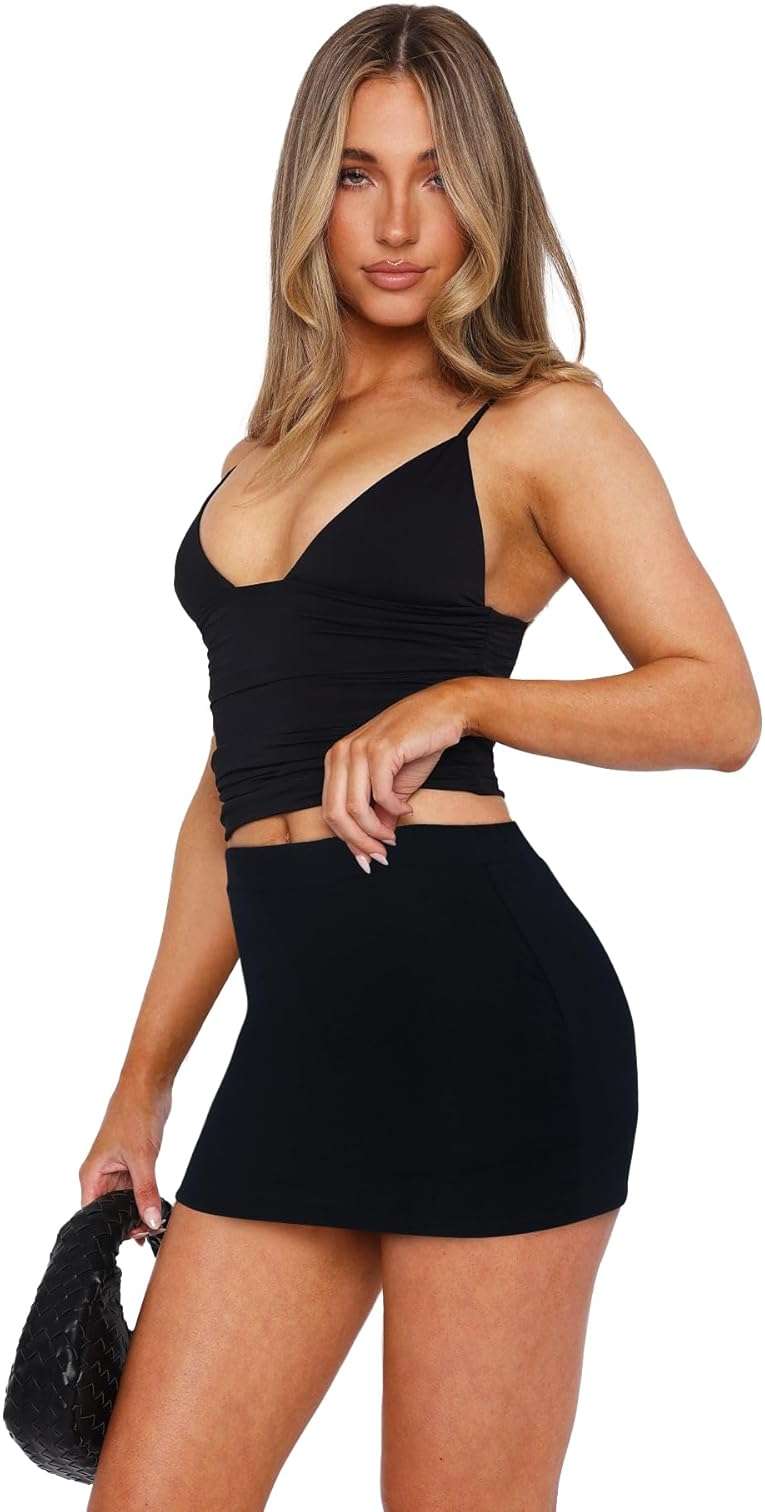Womens Mini Skorts Sexy Mid-Waisted Pencil Bodycon Short Skirts with Side Split 2026 - Image 3