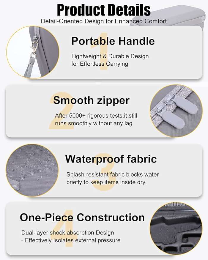 FRONET Compact Travel Case for DJI Osmo Mobile 7/7P Smartphone Gimbal Stabilizer Accessories, Waterproof Storage Hand Bag Organizer Box for OM 7 Pro, Portable & Durable - Image 6