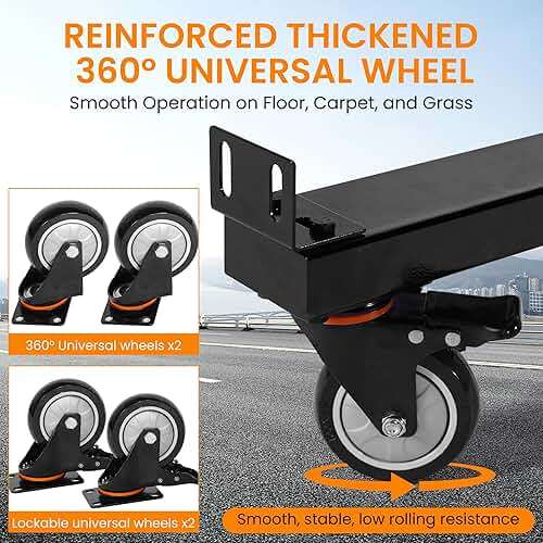 Folding Chair Frame, Heavy-Duty Chair cart can Hold 42 Chairs or 12 Tables, Multi-Functional Chair Storage cart with Rubber Wheels and Fixing Frame, Large Chair Fixing Frame, Matte Black - Image 6