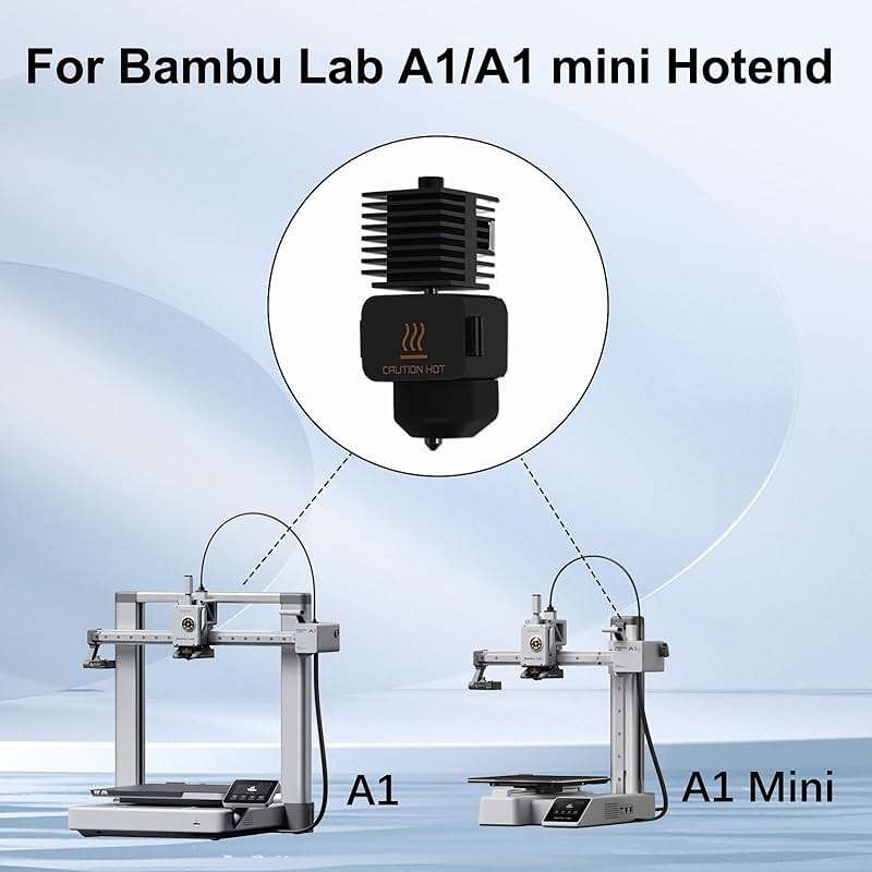 Sahvaim 2 Pack 0.4MM Hotend Kit for Bambu Lab A1 Mini/A1 3D Printer, High-Temperature Hardened Steel Nozzle Extruder Print Head Replacement with Extra 2PCS Nozzle(0.2MM,0.4MM) and Silicone Cover Sock - Image 5