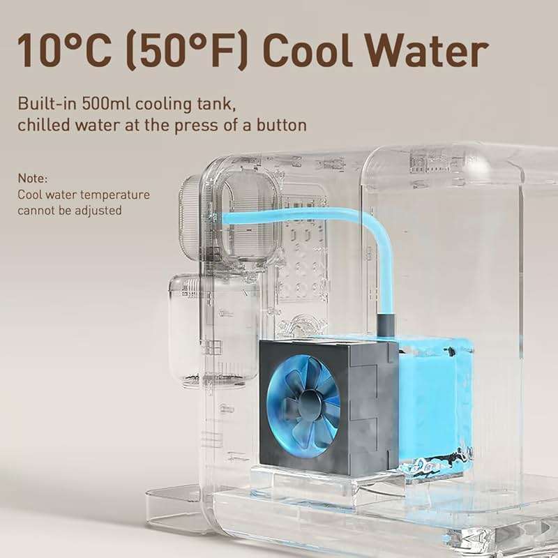 Joydeem Instant Hot & Cold Water Dispenser, Automatic Tea & Coffee Brewer, Adjustable Temperature and Volume, BPA Free, 3.5L 120Oz - Image 3