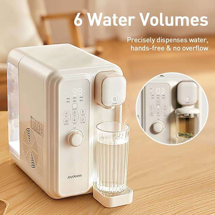 Joydeem Instant Hot & Cold Water Dispenser, Automatic Tea & Coffee Brewer, Adjustable Temperature and Volume, BPA Free, 3.5L 120Oz - Image 6