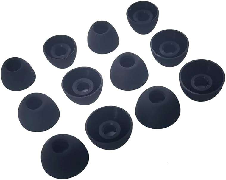 TENNMAK 12X Eartips Compatible with TOZO A1 / Agile Dots Earbuds,6 Pairs | Silicone Ear Tips, with S/M/L Size,Black - Image 1
