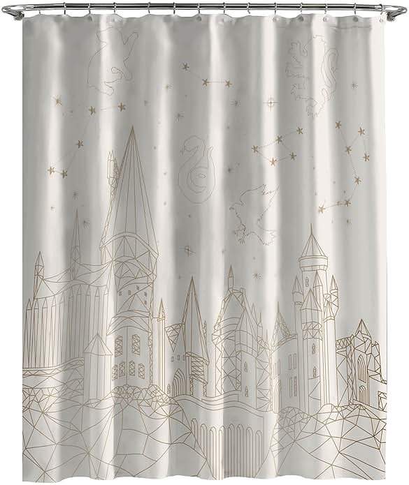 Jay Franco Harry Potter Fabric Shower Curtain - Kids Celestial Hogwarts Neutral Bathroom Décor - Product Image