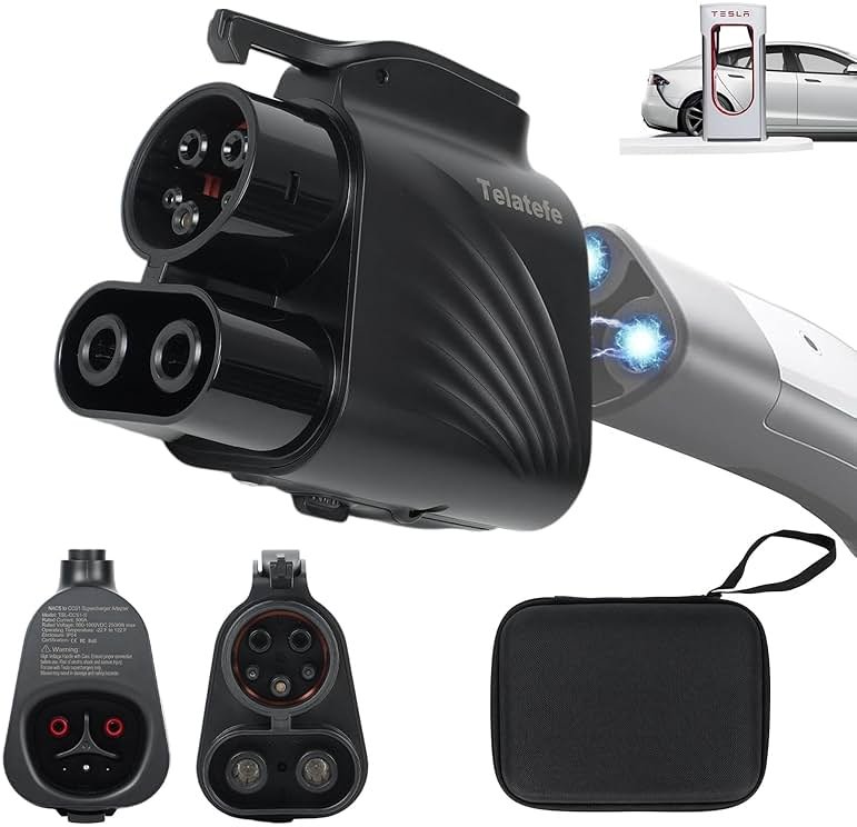 NACS to CCS1 Adapter for Tesla Supercharger - 250KW Max DC 500A 1000V, Compatible with Ford GM Hyundai Kia Rivian EVs,V3/V4 Charging Station Accessory, EV Car Charger Accessories - Product Image