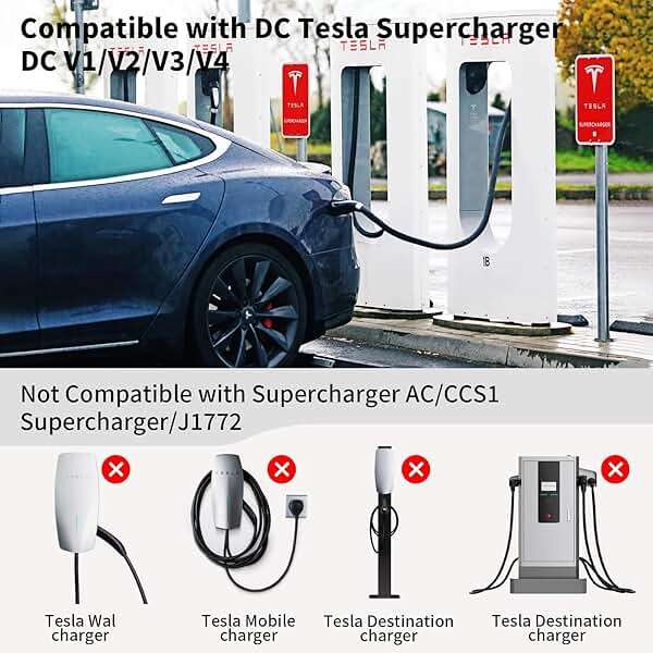 NACS to CCS1 Adapter for Tesla Supercharger - 250KW Max DC 500A 1000V, Compatible with Ford GM Hyundai Kia Rivian EVs,V3/V4 Charging Station Accessory, EV Car Charger Accessories - Image 3