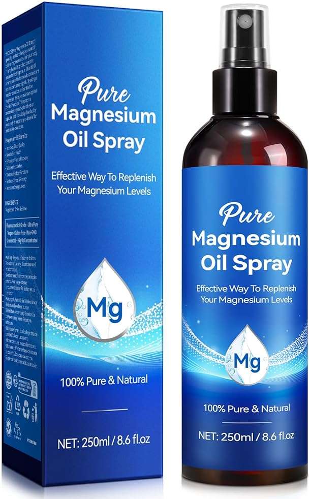 Magnesium Oil Spray 8.6Fl Oz, Pure Magnesium Spray for Feet, Body and Skin, Topical Mg Oil, Easy to Absorb - Image 1