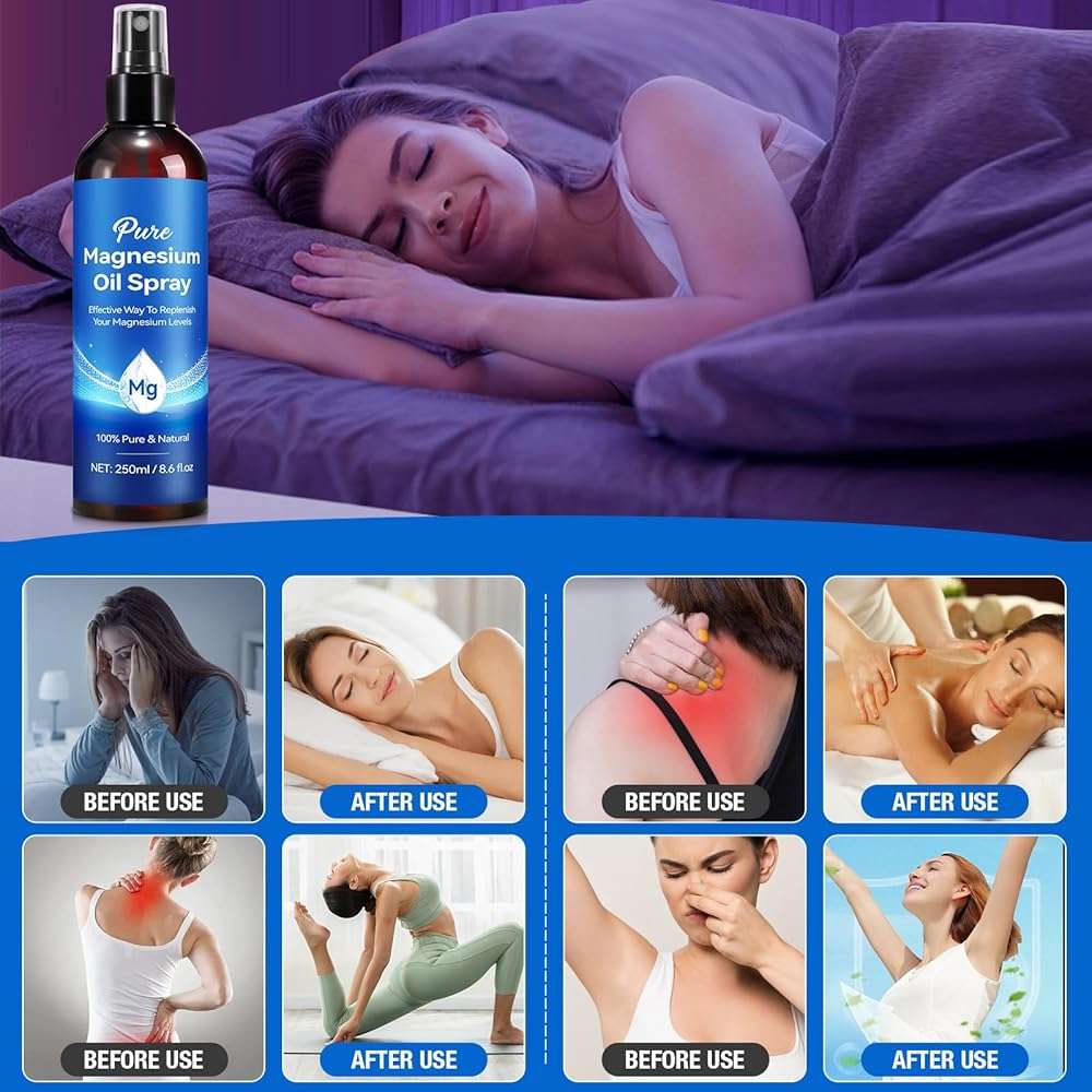 Magnesium Oil Spray 8.6Fl Oz, Pure Magnesium Spray for Feet, Body and Skin, Topical Mg Oil, Easy to Absorb - Image 3