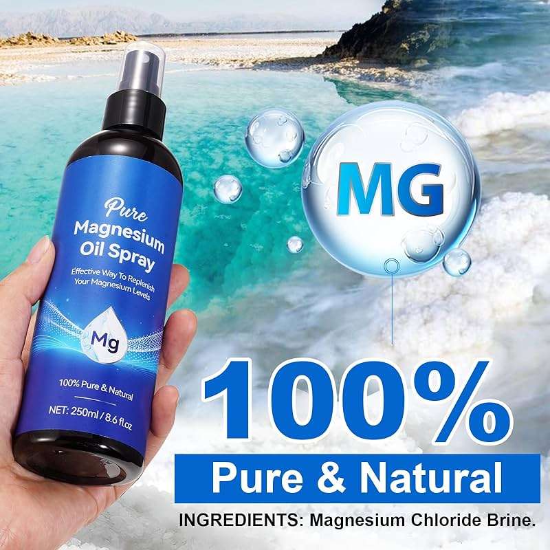 Magnesium Oil Spray 8.6Fl Oz, Pure Magnesium Spray for Feet, Body and Skin, Topical Mg Oil, Easy to Absorb - Image 4