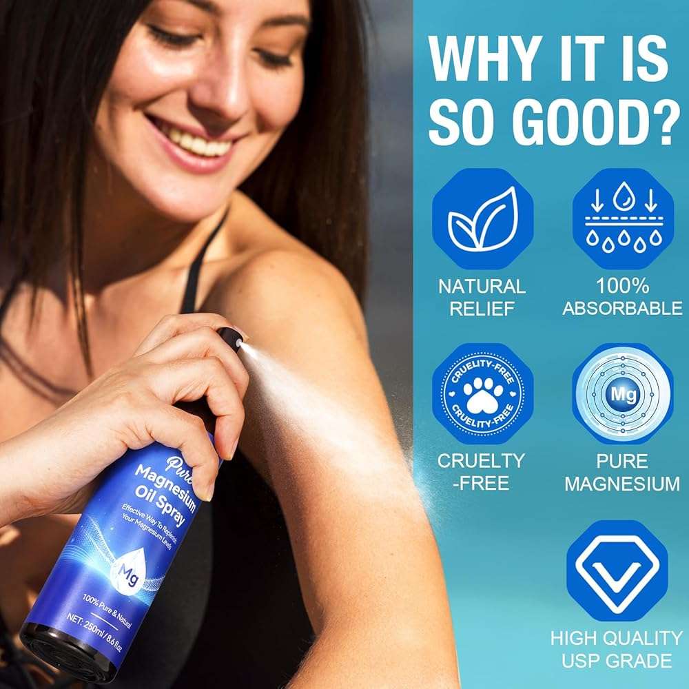 Magnesium Oil Spray 8.6Fl Oz, Pure Magnesium Spray for Feet, Body and Skin, Topical Mg Oil, Easy to Absorb - Image 5