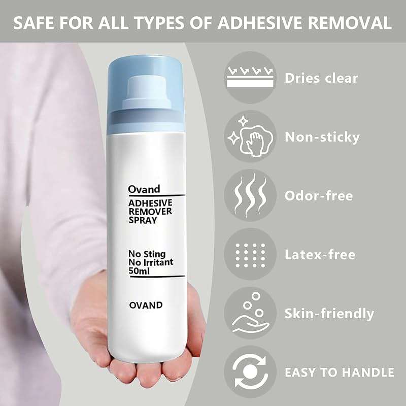 Adhesive Remover Spray,No Sting Medical Adhesive Remover for Skin,Ideal for Ostomy Patients,Sensitive Skin and Bandage Removal,Alcohol Free,50 ml - Image 2