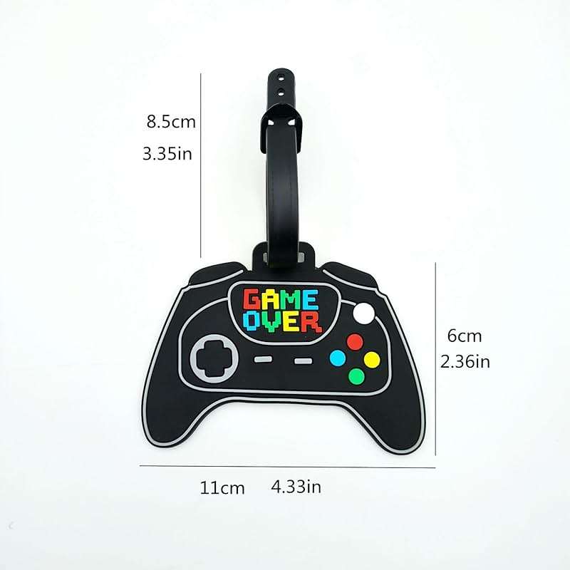 Retro Game Controller Silicone Luggage Tag Fun and Unique Gamepad Personalized Labels Travel Accessory for Gamers - Image 2