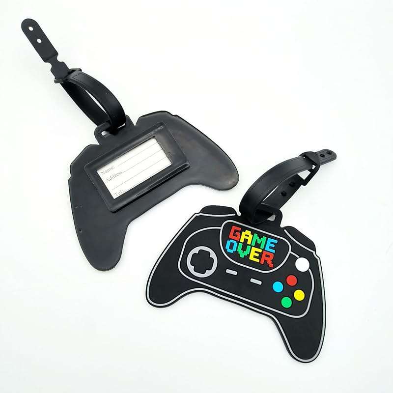 Retro Game Controller Silicone Luggage Tag Fun and Unique Gamepad Personalized Labels Travel Accessory for Gamers - Image 5