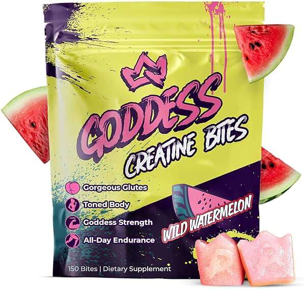 Primal Queen Goddess Creatine Gummies – Low-Sugar Chewable Creatine for Women | Booty and Muscle Builder, Faster Recovery, Strength | High-Potency Wild Watermelon Flavor – 150 Bites (5g per Serving) - Image 1