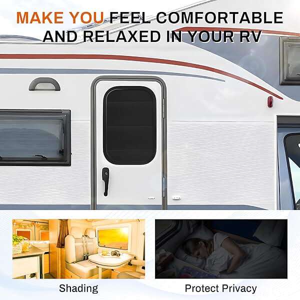 JUSTTOP RV Door Window Shade, New Model Foldable RV Blackout Window Cover with Reflective Silver Coating | UV Protection Sun Shade for RV Travel | RV Accessories Must-Have for Camping & Road Trips - Image 6