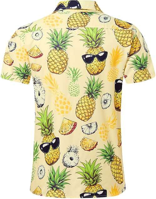 RAISEVERN Mens Hawaiian Shirt Casual Button Down Short Sleeve Tropical Beach Dress Shirt for Summer Holiday - Image 2