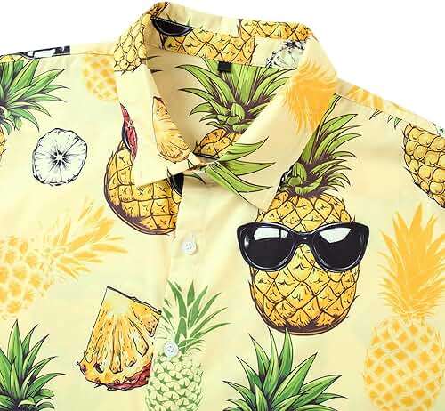 RAISEVERN Mens Hawaiian Shirt Casual Button Down Short Sleeve Tropical Beach Dress Shirt for Summer Holiday - Image 3